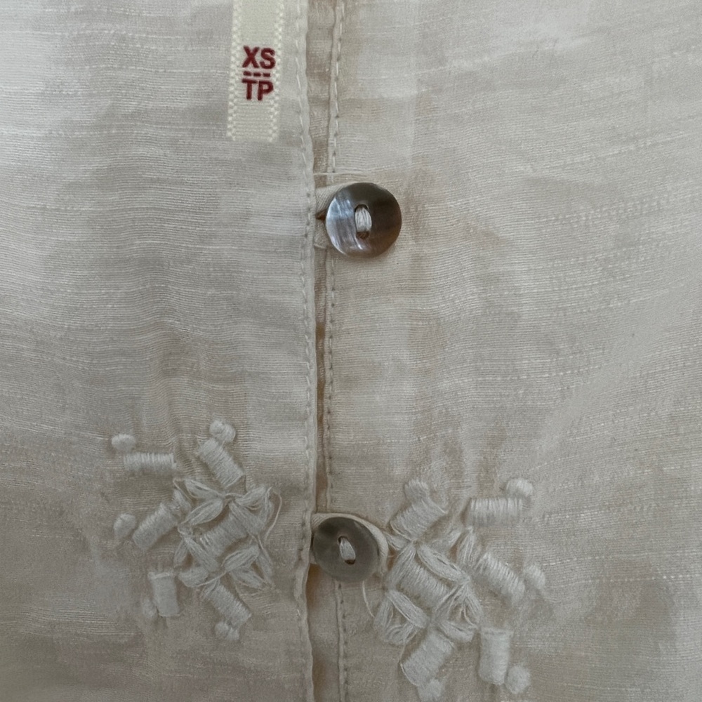 Free People x Revolve Ruffled Top Pearl White Ruffled - Picture 3 of 4